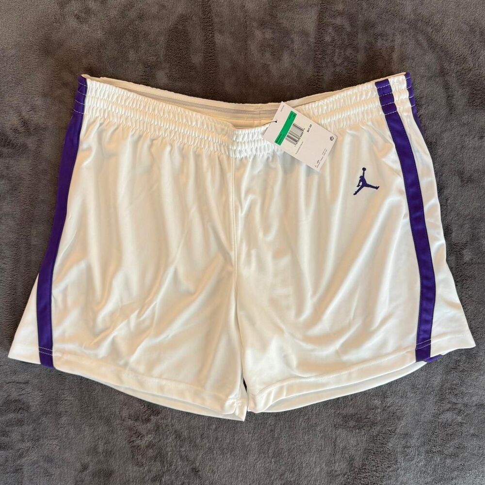Jordan Women's White and Purple Shorts